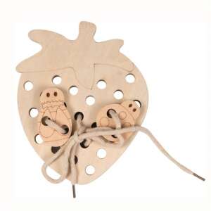 Egmont Toys Strawberry Lacing Toy, wooden lacing toy for kids, fine motor skills development, preschool learning toy - Bead & Bead Stringing Kit