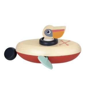 Egmont Toys Pelican Bath Boat, a wooden bath toy with a pull string for movement - Bath Toy