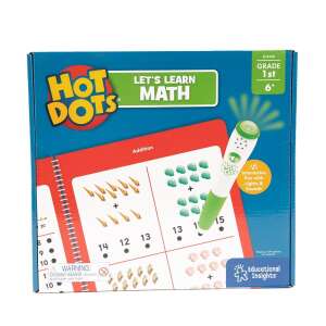 Hot Dots Let's Learn Math, Grade 1, 50 pages of independent activities, educational game for kids - Educational Insights