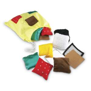 Educational Insights Teachable Touchables Texture Squares, zestaw 20 miękkich, fakturowanych kwadratów do nauki dotykowej i zabawy sensorycznej, zawiera torbę do przechowywania - Learning Resources