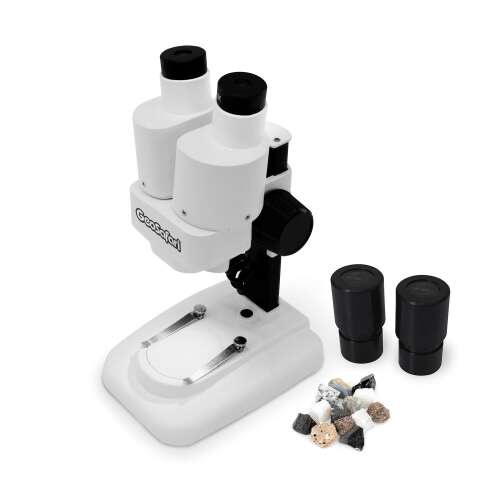 GeoSafari stereoscope microscope for kids, 10x and 20x magnification, includes 12 rock samples