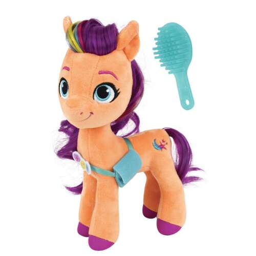 My Little Pony Jemini plush toy, orange pony with purple mane and tail, comes with a brush