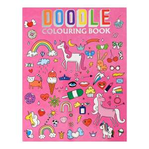 Carte de colorat Doodle cu unicorni, curcubeu și alte modele drăguțe - Caiete