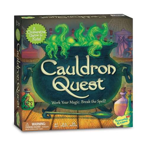 Cauldron Quest társasjáték doboz, kooperatív játék gyerekeknek, dolgozz a varázslatodon, törj meg a varázslatot