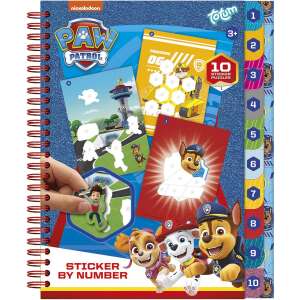 Paw Patrol Sticker by Number Activity Book, 10 sticker puzzles, 10 color-in pages, 4 sticker sheets, 1 holographic sticker sheet - Totum