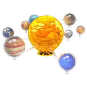 Assembled Thames & Kosmos Orbiting Solar System STEM kit, showing the sun and planets - Developmental Toy for Preschooler