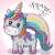 Diamond painting kit, unicorn, rainbow, magic, Dotzies, 3369 dots, 25x25 cm