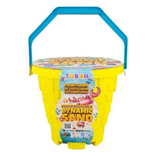 Tuban Kinetic Sand Strandset mit Eimer, Formen und farbigem Sand
