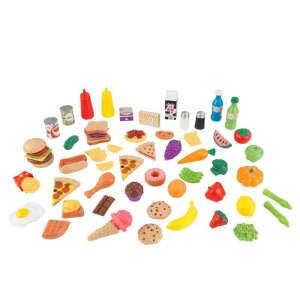 65 piece KidKraft Play Food Set, pretend play food for kids, includes fruits, vegetables, snacks, and more - Play food