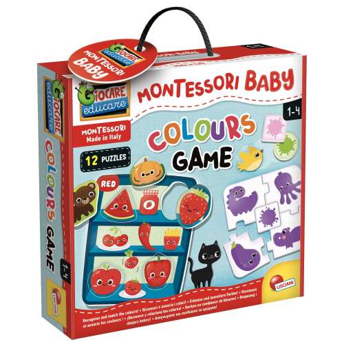 Montessori Baby Colours Game, 12 puzzles, learn colors, matching game, for toddlers, ages 1-4, made in Italy