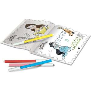 Lisciani Disney Princess Drawing Set open with colored markers and princess drawings - Lisciani