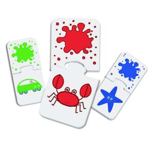 Peppa Pig First Colors puzzle game, matching color splotches with pictures of animals and objects - Developmental Toy for Preschooler