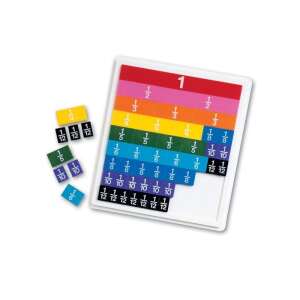 Learning Resources Fraction Tiles - Zestaw kolorowych ułamków - Gra rozwojowa dla dzieci w wieku szkolnym
