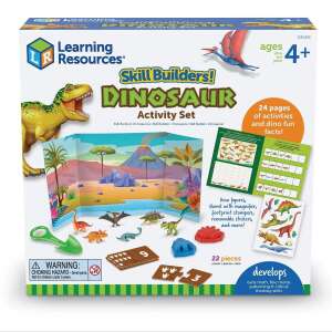 Learning Resources Skill Builders! Dinosaurier-Aktivitätsset, ein lustiges und lehrreiches Spielzeug für Kinder ab 4 Jahren mit 24 Seiten voller Aktivitäten, 6 Dinosaurierfiguren, 2 Dinosaurier-Fußabdruckformen, einer Lupe mit Schaufel, 10 Zwei-Teile-Puzzles, einem Stickerbogen und einem Aktivitätsbuch. - Schaukelpferde, Schaukeltiere und Entwicklungsspiele für Kinder im Kindergartenalter