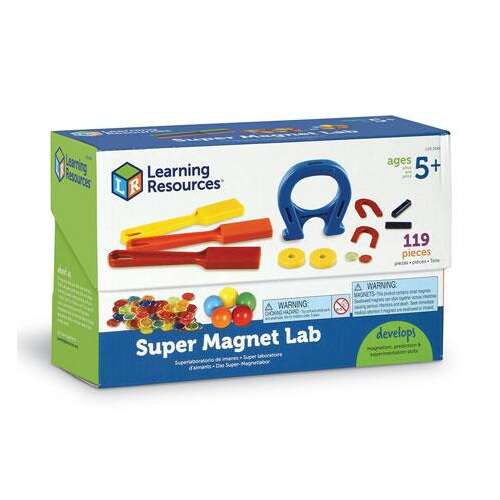 Learning Resources Super Magnet Lab, 119-teiliges magnetisches Wissenschaftsset für Kinder ab 5 Jahren