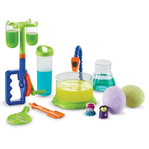 Set științific Learning Resources Beakers Creatures Monsterglow Lab pentru copii, include creaturi care strălucesc în întuneric, slime și experimente