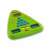 Learning Resources Minute Math Electronic Flash Card, green triangle shaped educational game for kids, angled view