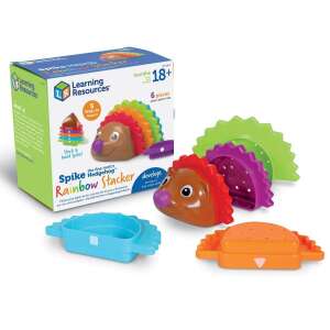 Learning Resources Spike the Fine Motor Hedgehog Rainbow Stacker toy, a colorful stacking toy for toddlers and preschoolers - Learning Resources