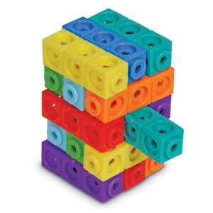 MathLink Cubes, cuburi colorate, interconectate pentru construirea și învățarea, 64 de piese - Learning Resources Jocuri si jucarii educative