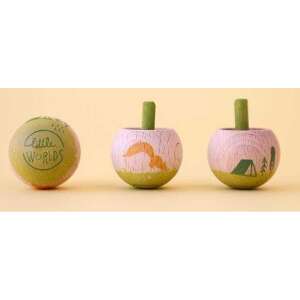 Londji Little Worlds fa pörgettyű róka és sátor mintával - Londji