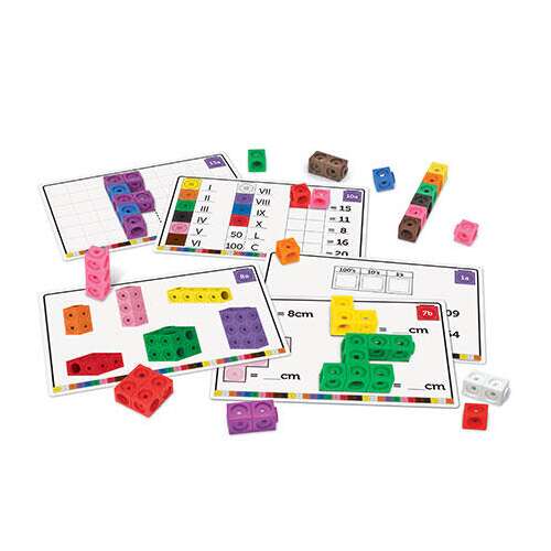 Learning Resources MathLink Würfel, Mathe-Fließfähigkeit-Set, bunte Würfel und Aktivitätskarten zum Erlernen mathematischer Konzepte