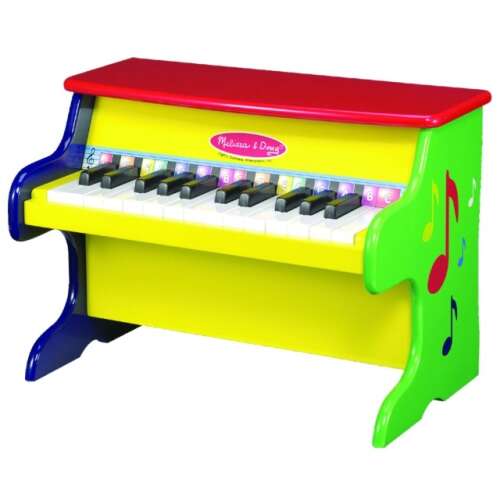 Melissa & Doug Mini Piano Toy, 25 Keys, 2 Octaves, Colorful, Wooden, Musical Instrument for Kids