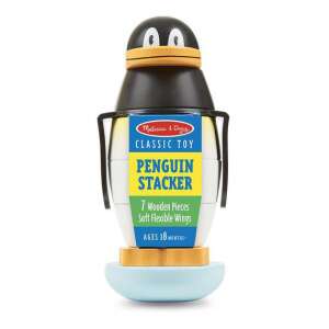 Jucărie din lemn Melissa & Doug Penguin Stacker, 7 piese, jucărie de stivuire a pinguinilor, pentru copii de la 18 luni - Melissa & Doug Jocuri si jucarii educative