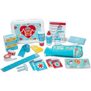 Melissa & Doug комплект за игра за първа помощ с превръзки, марлени компреси, термометър, пакет с лед и много други - Melissa & Doug