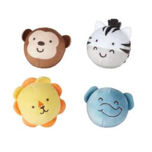 Melissa & Doug Safari Friends Roll-a-bles, set of 4 plush animal toys, zebra, lion, monkey, elephant - Memory Game