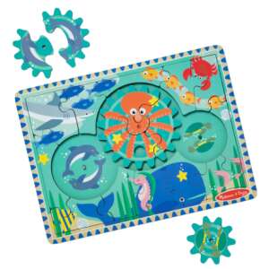 Melissa & Doug Ocean Gear Puzzle, a wooden puzzle with gears for kids ages 3 and up - Melissa & Doug Puzzle