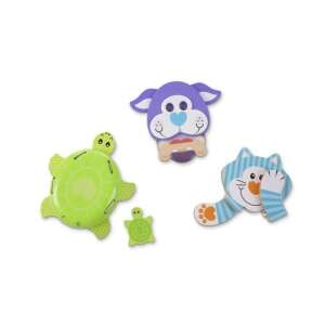 Melissa & Doug First Play Favorite Pets Grasping Toys wooden animal toy set, 4 pieces, includes cat, dog, turtle, and baby turtle - Rocking horse & animal and Developmental Toy for Preschooler