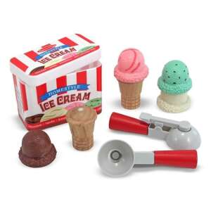 Игрален комплект Homesyle Ice Cream, игрална храна, сладолед в конуси, лъжички, игра, детски играчки - Храна за игра
