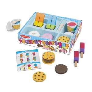 Melissa & Doug Set de înghețată din lemn 24 de piese Mix & Match, înghețată de joacă, mâncare de joacă, jucării din lemn, jucării pentru copii, bucătărie de joacă, bucătărie pentru copii, set de mâncare de joacă, set de mâncare pentru copii - Joacă alimente