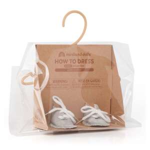 Miniland Dolls How to Dress Shoes Collection, grey sneakers for 21cm dolls - Miniland