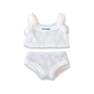 White knitted underwear set for 21 cm dolls, Miniland brand - Miniland