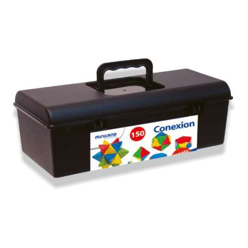 Miniland Conexion 150 building toy set, 150 pieces, comes in a black storage box