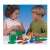 Children playing with Miniland Prisme educational toy, building 3D shapes