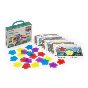 Set of 20 translucent turtle shaped counters for math games, includes 9 activity cards, 2 difficulty levels, ideal for preschoolers, early learning, color recognition, spatial awareness, and basic topology concepts - Miniland