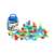 100 piece translucent building blocks set, great for kids to build towers and structures, comes with a booklet of construction ideas