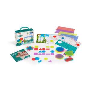 Melissa & Doug Transparent Geometry Shapes Educational Toy for Kids, 40 pieces, includes circles, squares, triangles, rectangles, and hexagons in 4 colors and 2 sizes, plus 12 activity cards - Miniland Developmental Toy for Preschooler