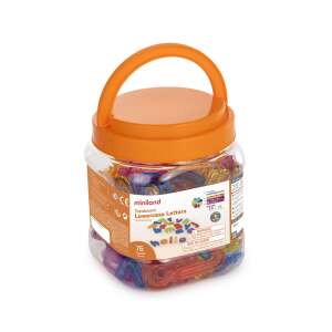Miniland Litere Mici Transparente, 76 bucăți, jucărie educațională pentru învățarea alfabetului pentru copii, colorată, educativă, STEM - Miniland Jocuri educative pentru școlari