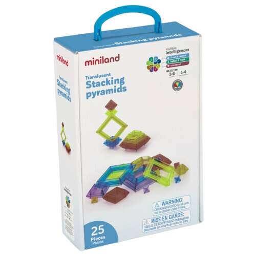 Miniland Transparente Stapelpyramiden Bausatz, 25 Teile, für Kinder von 3-6 Jahren