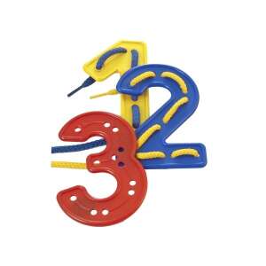 Miniland Number Lacing Toys, Set of 40 Numbers with 20 Laces, Educational Toy for Fine Motor Skills and Hand-Eye Coordination - Miniland Developmental Toy for Preschooler