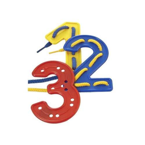 Miniland Number Lacing Toys, Set of 40 Numbers with 20 Laces, Educational Toy for Fine Motor Skills and Hand-Eye Coordination