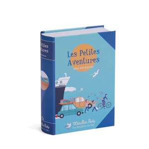 Moulin Roty Les Petites Aventures Geschichtenprojektor-Box, eine buchförmige Box mit einem Projektor-Taschenlicht und 5 Scheiben zum Geschichtenerzählen - Nachtlicht, Projektoren