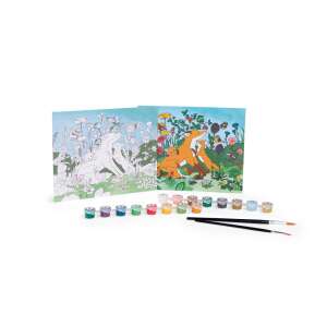 Moulin Roty Számok Kertje Festék a Számok Segítségével, 3 kép, róka család, 16 szín, 8+, kibontatlan - Kreatív játék