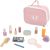 PolarB Wooden Makeup Set with Pink Bag - Pretend Play