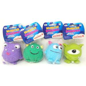 Assortment of 4 Monster Squishies anti-stress toys, each with a different monster design - Office accessory
