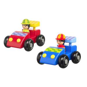 Orange Tree Toys wooden racing car set, 2 cars with drivers, red and blue - Kids's play car