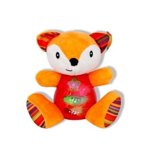 Interactive plush fox toy with lights and sounds, for babies and toddlers